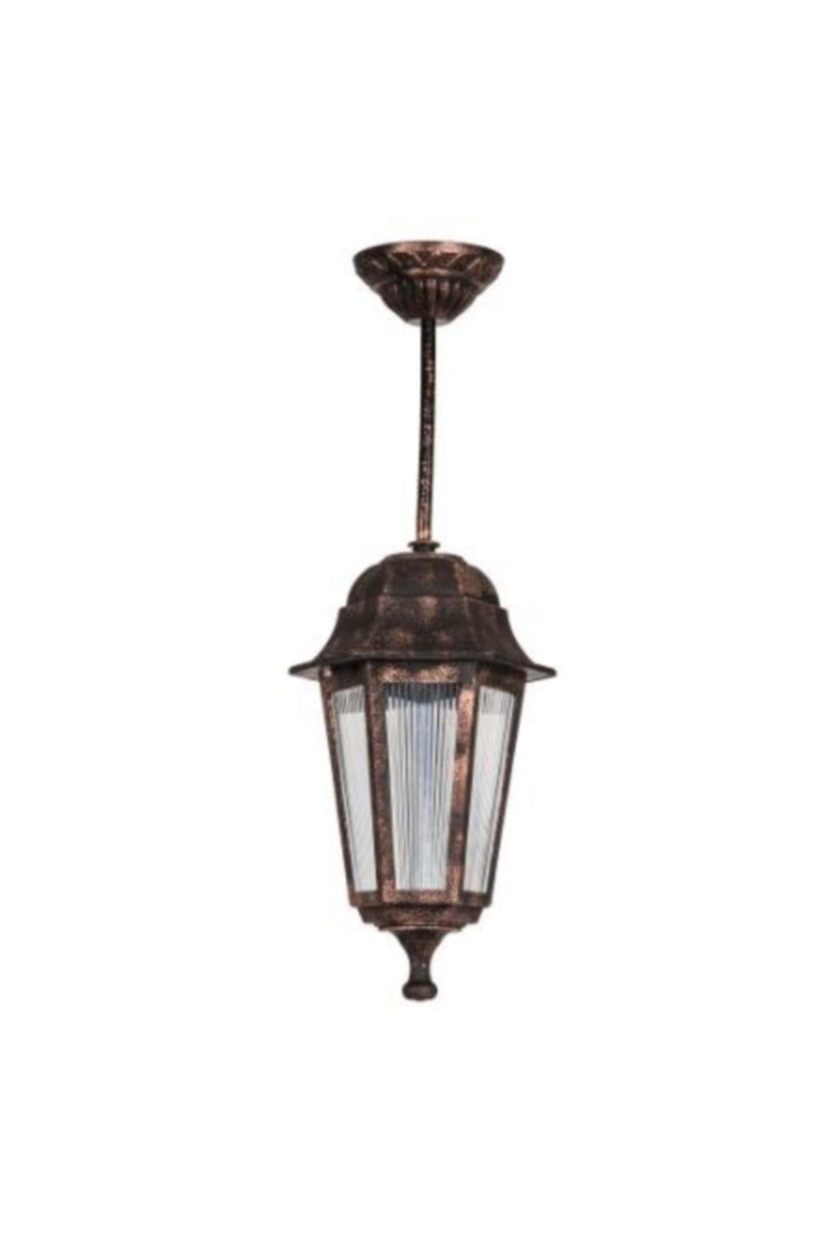 Dekoratif Optik Altıgen Bakır Sarkıt Armatür Aplik 20cm X 46cm