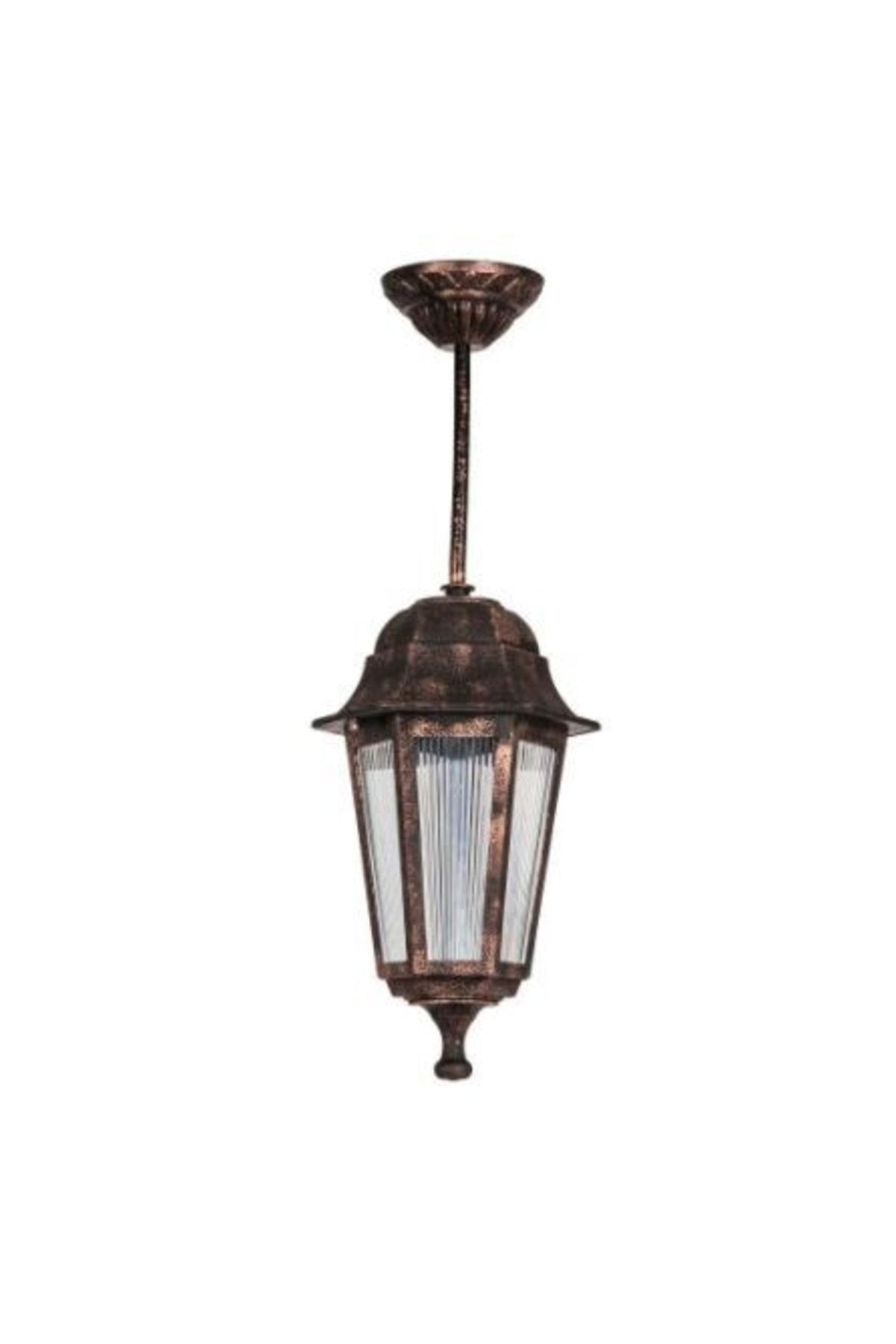 Dekoratif Optik Altıgen Bakır Sarkıt Armatür Aplik 20cm X 46cm