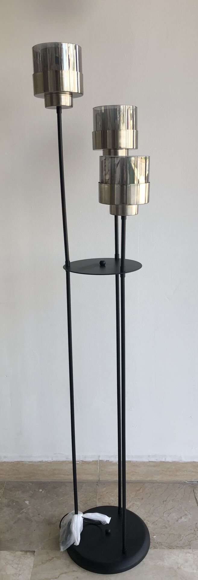 3’lü Füme Camlı Lambader E27