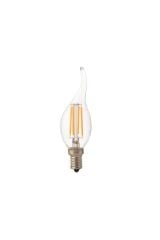 Flame 4w E14 Duy Filament Kıvrık Mum Led Ampül 6400k Beyaz Işık