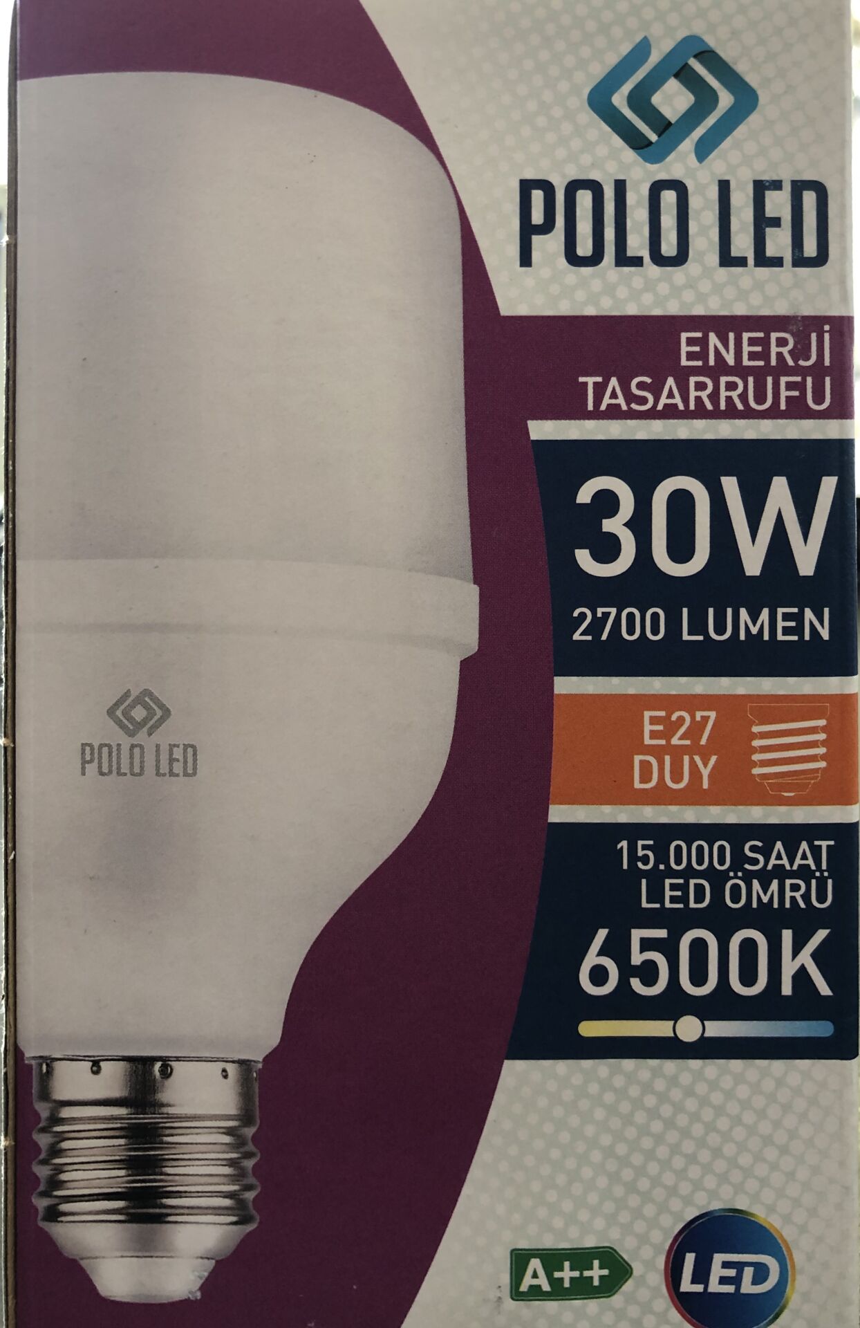 30W BEYAZ TORCH LED AMPÜL 6500 K POLO LED