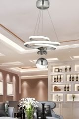 Modern Tekli Sarkıt Power Led Krom Beyaz Işık Kelebekli KodAD-027Krom Prestige